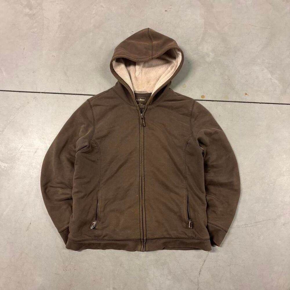 Y2k brown earthtone sherpa lined zip up jacket